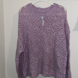 NWT American Eagle Lilac Purple Crochet sweater